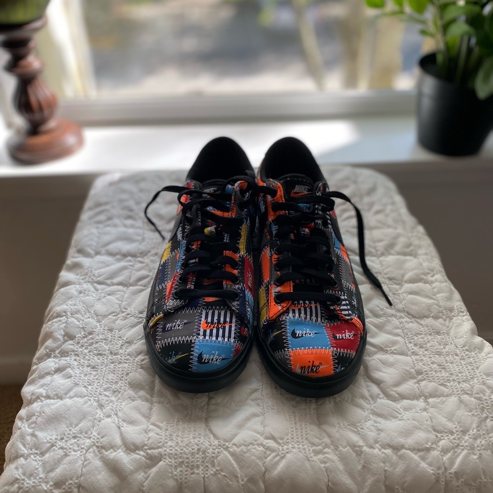 Nike Patchwork Low-Top Sneakers in Black, Red, Blue, Orange, Yellow, Cream - Picture 6 of 10